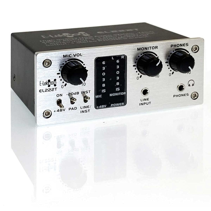 E-Lektron EL222T 2-Kanal USB Audio-Interface | 24Bit/96kHz | Class-A Pre-Amp | Phantom | 20dB zusätz