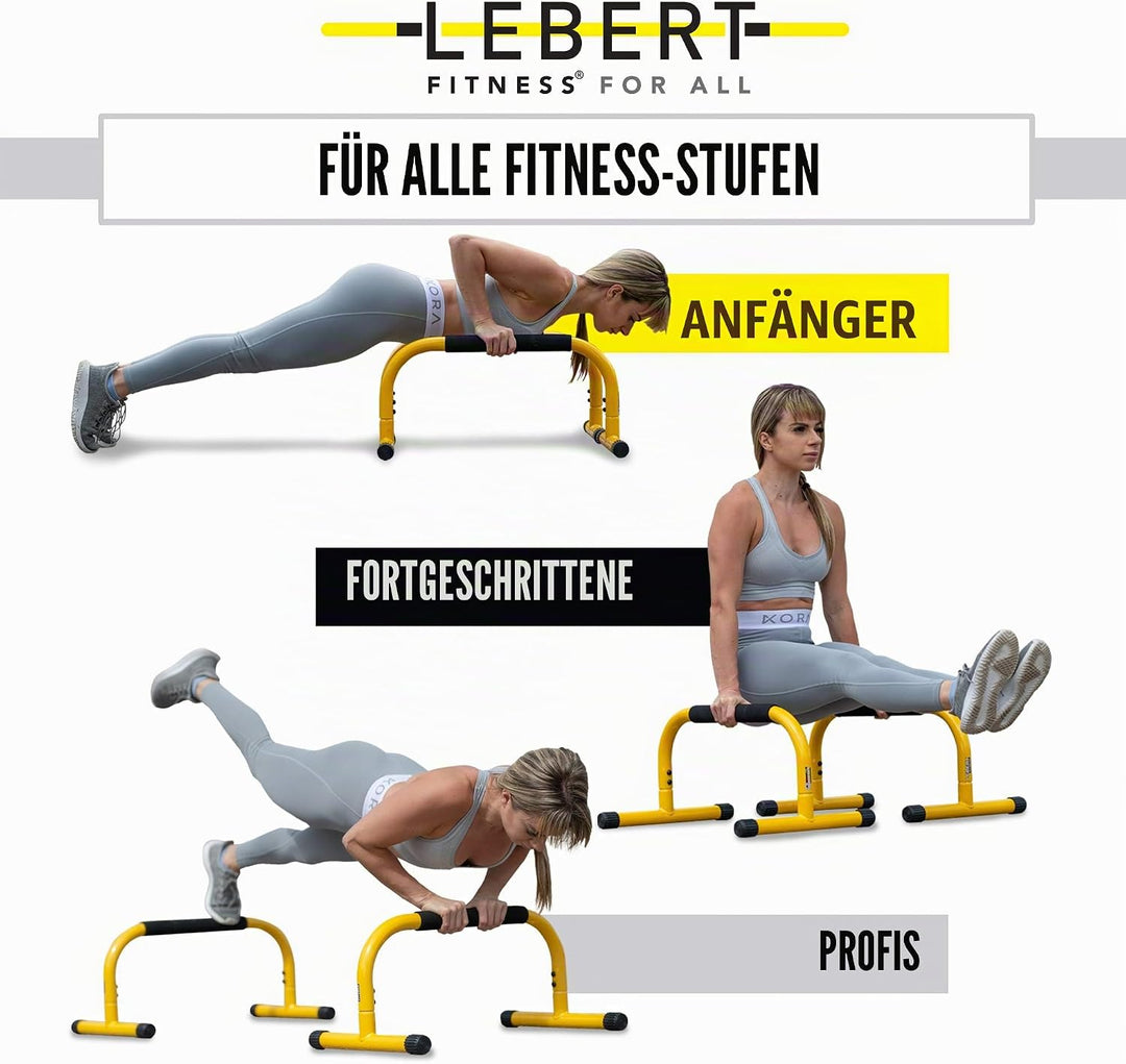 Lebert Fitness Parallette Push Up Bars Dip Station Stand - Perfect for Home and Garage Gym Exercise