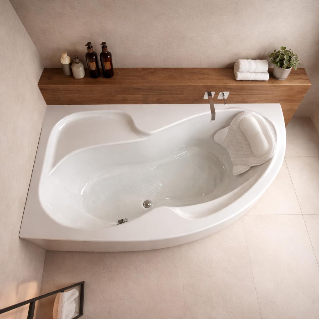 ECOLAM® Eckbadewanne WELA 170x100 cm LINKS mit Acrylschürze| Badewanne Acrylwanne Acryl + Schürze +