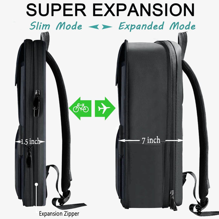 ZINZ Laptop Rucksack 15 15,6 16 Zoll, Erweiterbarer Computerrucksack mit Mehreren Taschen, Diebstahl