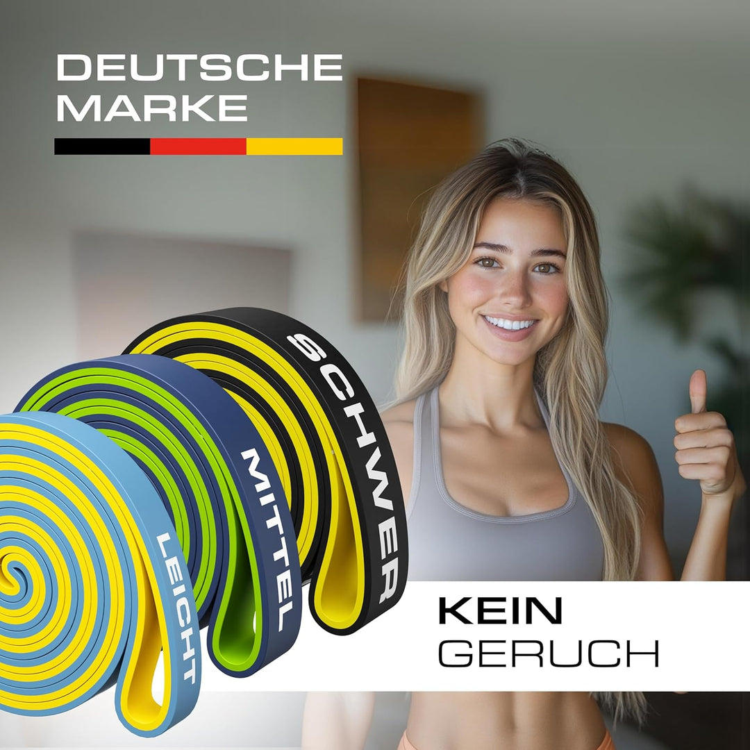 ELANI Resistance Bands - zweifarbig mit Widerstandslinien + Workoutplan & Eco-Verpackung - Widerstan