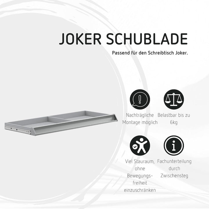 moll Joker Schublade, Kinderschreibtisch Erweiterung für zusätzlichen Stauraum, alufarben, 94,5cm x