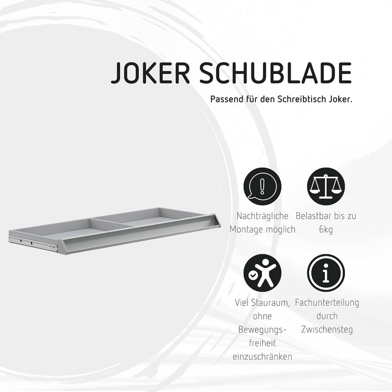 moll Joker Schublade, Kinderschreibtisch Erweiterung für zusätzlichen Stauraum, alufarben, 94,5cm x