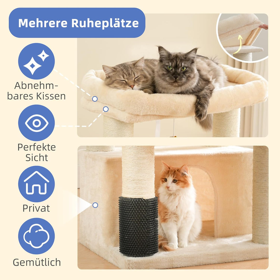 Hey-brother Kratzbaum, Stabil Katzenbaum für grosse Katzen und Maine Coons, mit 9 cm dicken Sisal-Kr