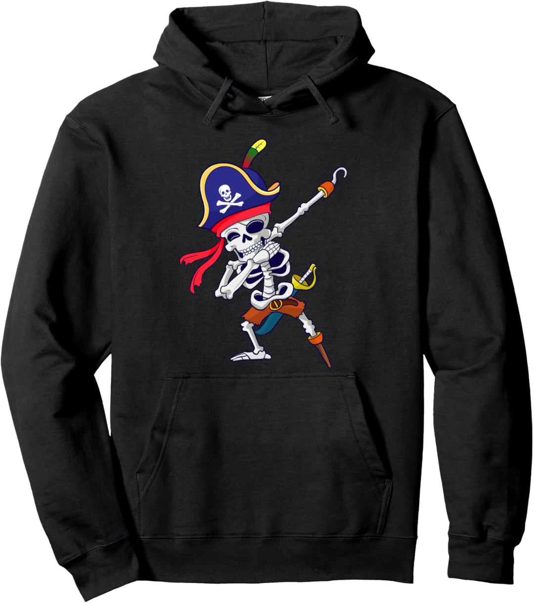 Dabbing Skeleton Pirat Halloween Schädel Kinder Geschenk Pullover Hoodie