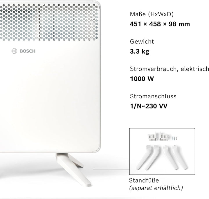 Bosch Heat Convector 4000-10 - Elektrischer Konvektor für Räume bis zu 10 m² - Individuell Einstellb