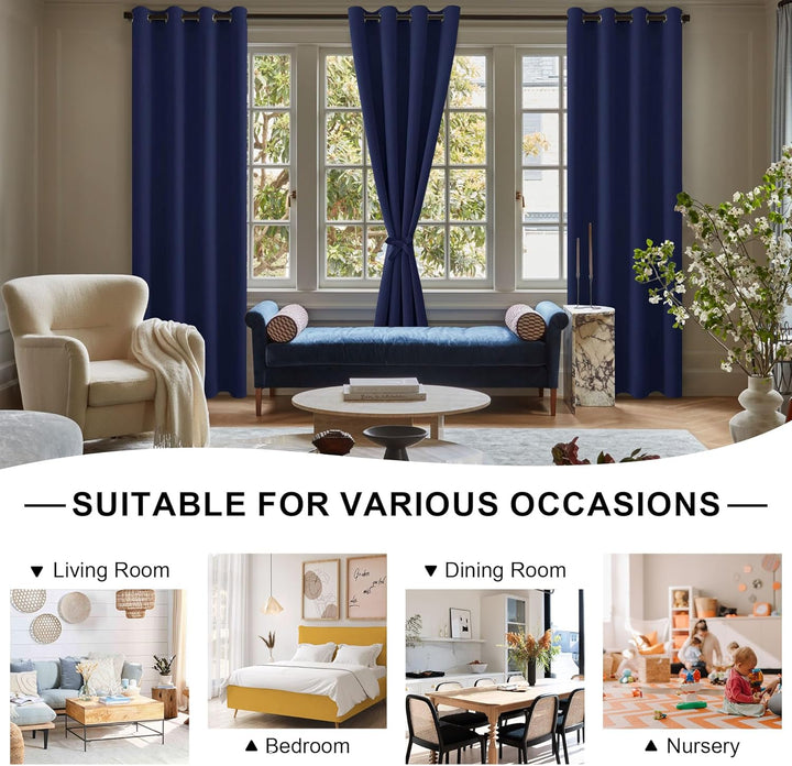 DWCN Vorhang Blickdicht Verdunkelungsgardinen mit Ösen 2 Stücke Thermogardine für Wohnzimmer,Schlafz