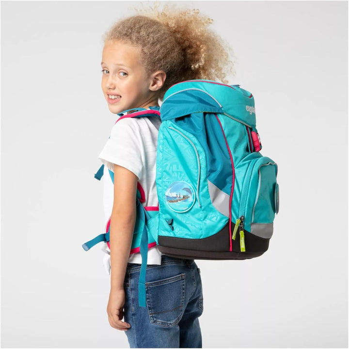 ergobag pack Set ergonomischer Schulrucksack, Set 6-teilig 20 Largo Bärgasus Glow - Lila