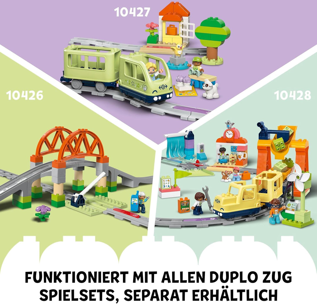 LEGO DUPLO Town Grosse interaktive Eisenbahn, Bauspielzeug für Kleinkinder ab 3 Jahren, Push & Go Lo