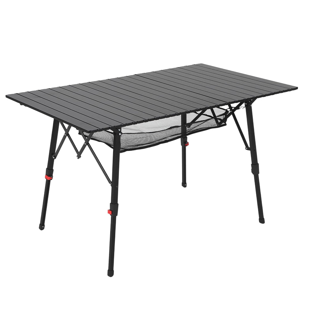 HAUSPROFI Campingtisch Klappbar Aluminium Höhenverstellbar 120x70cm Falttisch mit Aufrollbarer Tisch