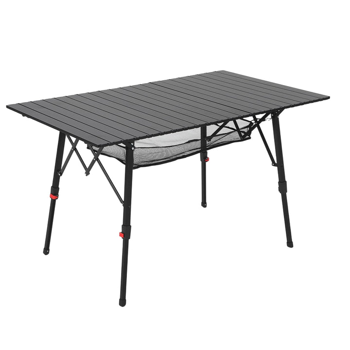 HAUSPROFI Campingtisch Klappbar Aluminium Höhenverstellbar 120x70cm Falttisch mit Aufrollbarer Tisch