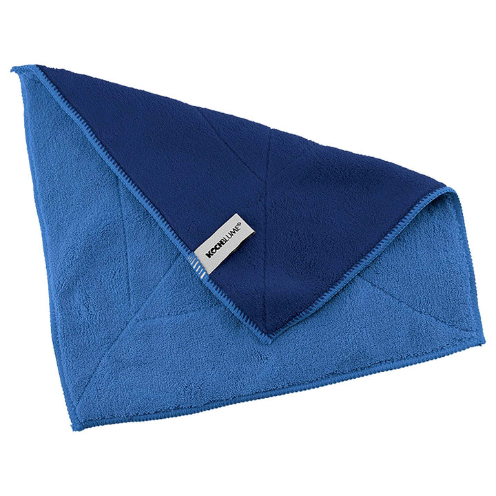 Kochblume Microfasertuch Set, 10-teilig | Premium Microfaser | Set in der bunten Box (blau-dkl-blau)