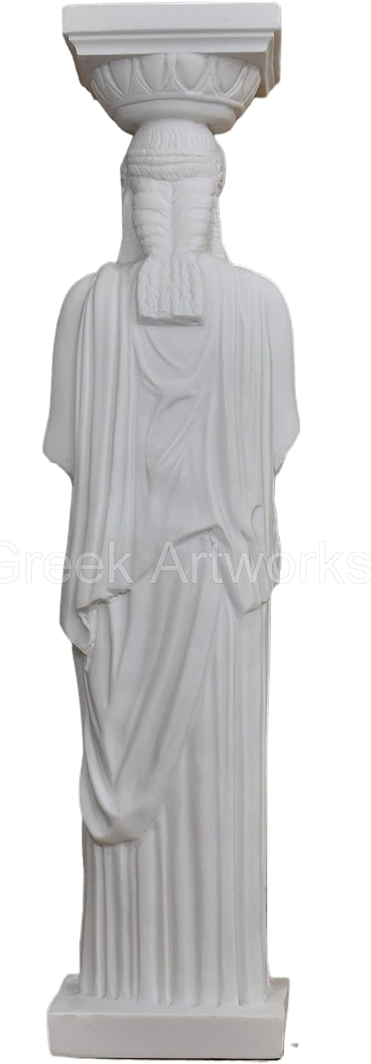 Caryatid Erechtheion Akropolis weibliche Säule griechische Statue Skulptur gegossen Marmor 81 cm