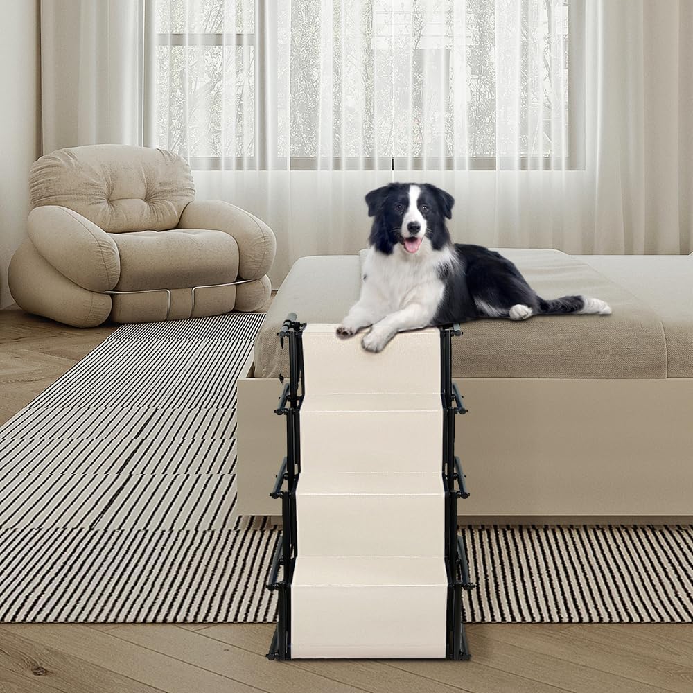 Hunderampe, Hunderampe Auto Klappbar, Hund Auto Rampe, Hundetreppe, Maximale Belastung 75 kg, Einste