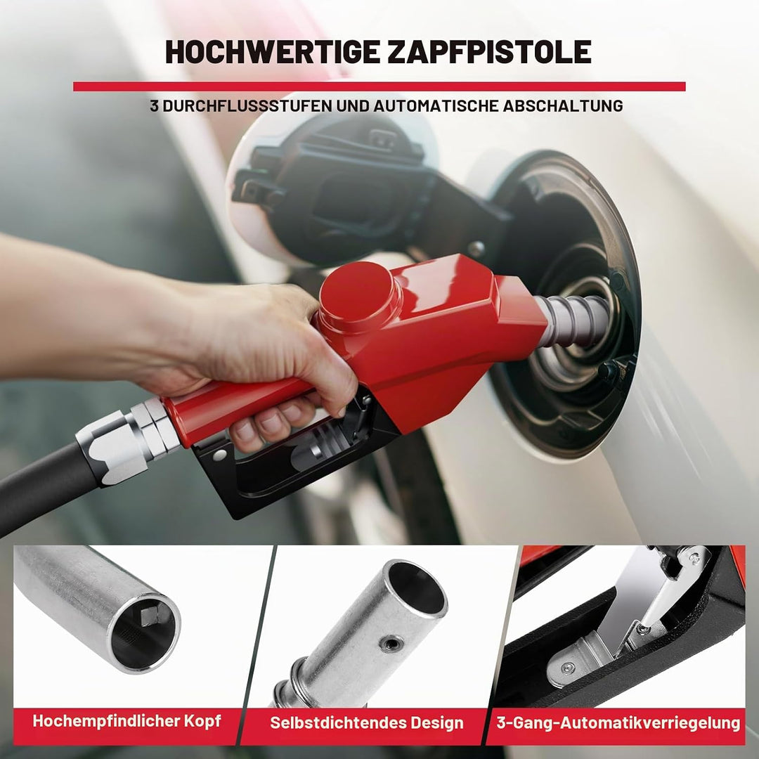 Schlauchtrommel 25 mm x 15 m einziehbar Kraftstoffschlauchtrommel, 300 PSI robuste Stahlkonstruktion