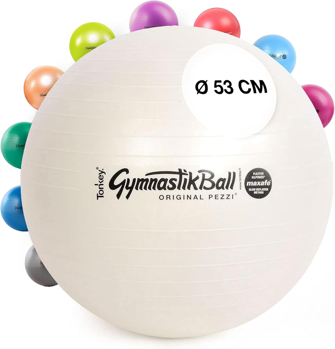 ATC Handels GmbH PEZZIBALL MAXAFE Gymnastikball 42, 53, 65, 75cm Weiss Ø 53 cm - bis 155 cm Körpergr
