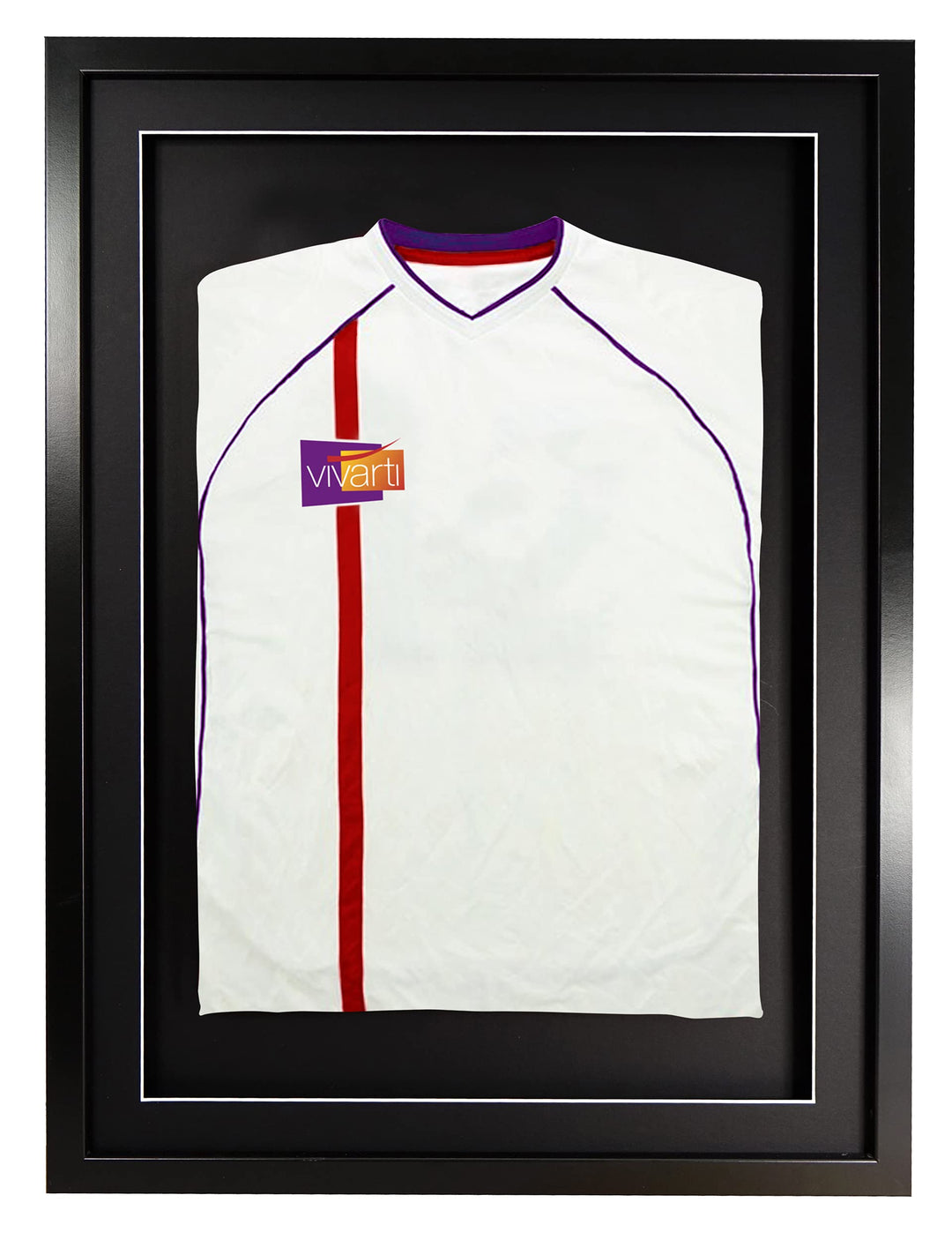 Vivarti DIY Junior 3D-Bilderrahmen für Sport-Shirts, 50 x 70 cm, schwarzer Rahmen, schwarzes Passepa