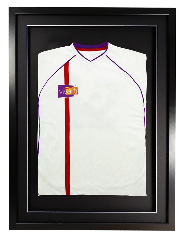 Vivarti DIY Junior 3D-Bilderrahmen für Sport-Shirts, 50 x 70 cm, schwarzer Rahmen, schwarzes Passepa