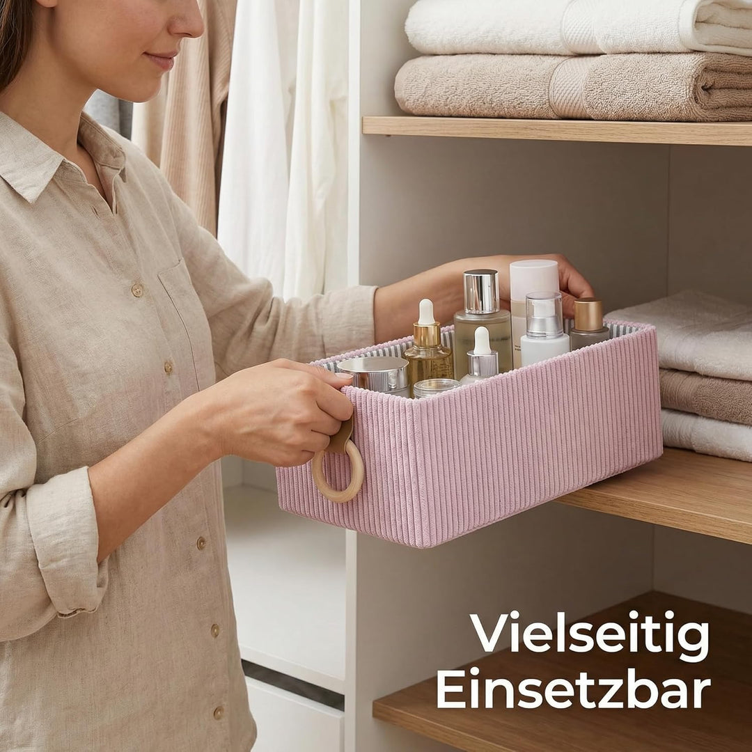 Kleine Aufbewahrungsbehälter, dekorative Aufbewahrungsbehälter mit Griff für die Arbeitsplatte, Stof