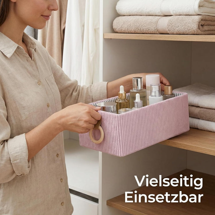 Kleine Aufbewahrungsbehälter, dekorative Aufbewahrungsbehälter mit Griff für die Arbeitsplatte, Stof