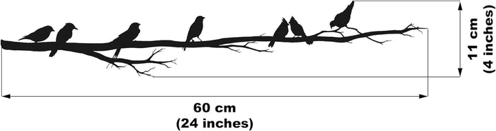 Decovieno Metall Vögel Wand Dekor, 60 cm Länge x 11 cm Breite x 3 cm Höhe, Schwarz