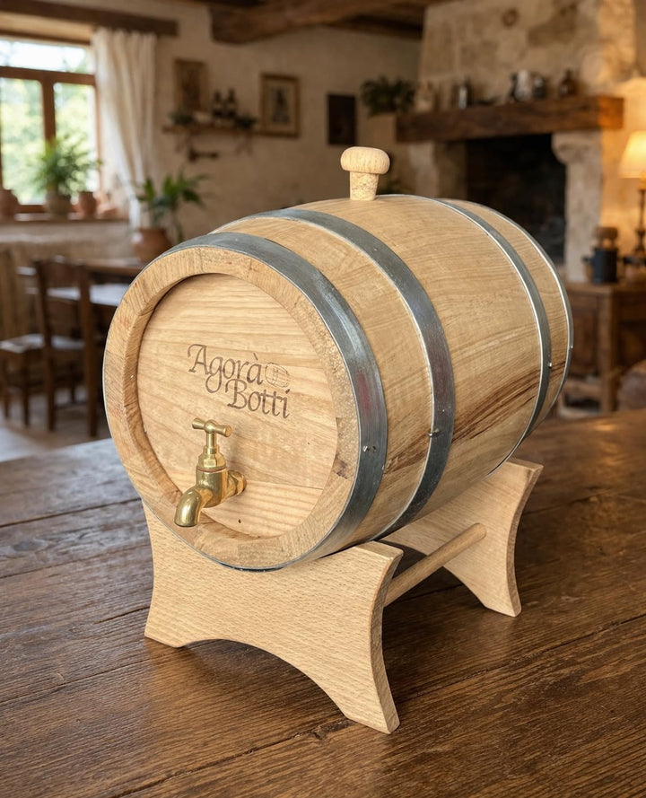 Kastanienholzfass mit Messingarmatur, Inhalt 5 Liter