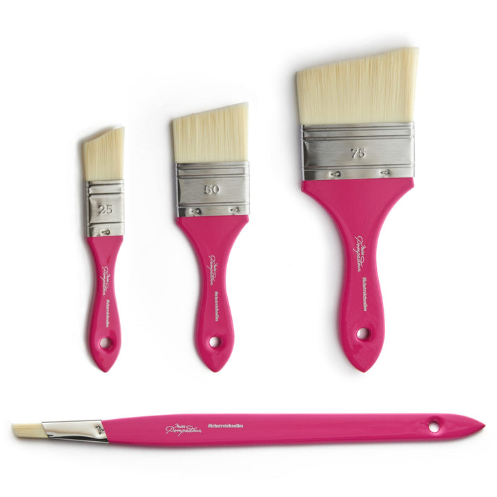 MissPompadour 4er Pinselset für Wandfarbe, Kreidefarbe, Holzfarbe, Möbelfarbe - Malerset mit 4 Pinse