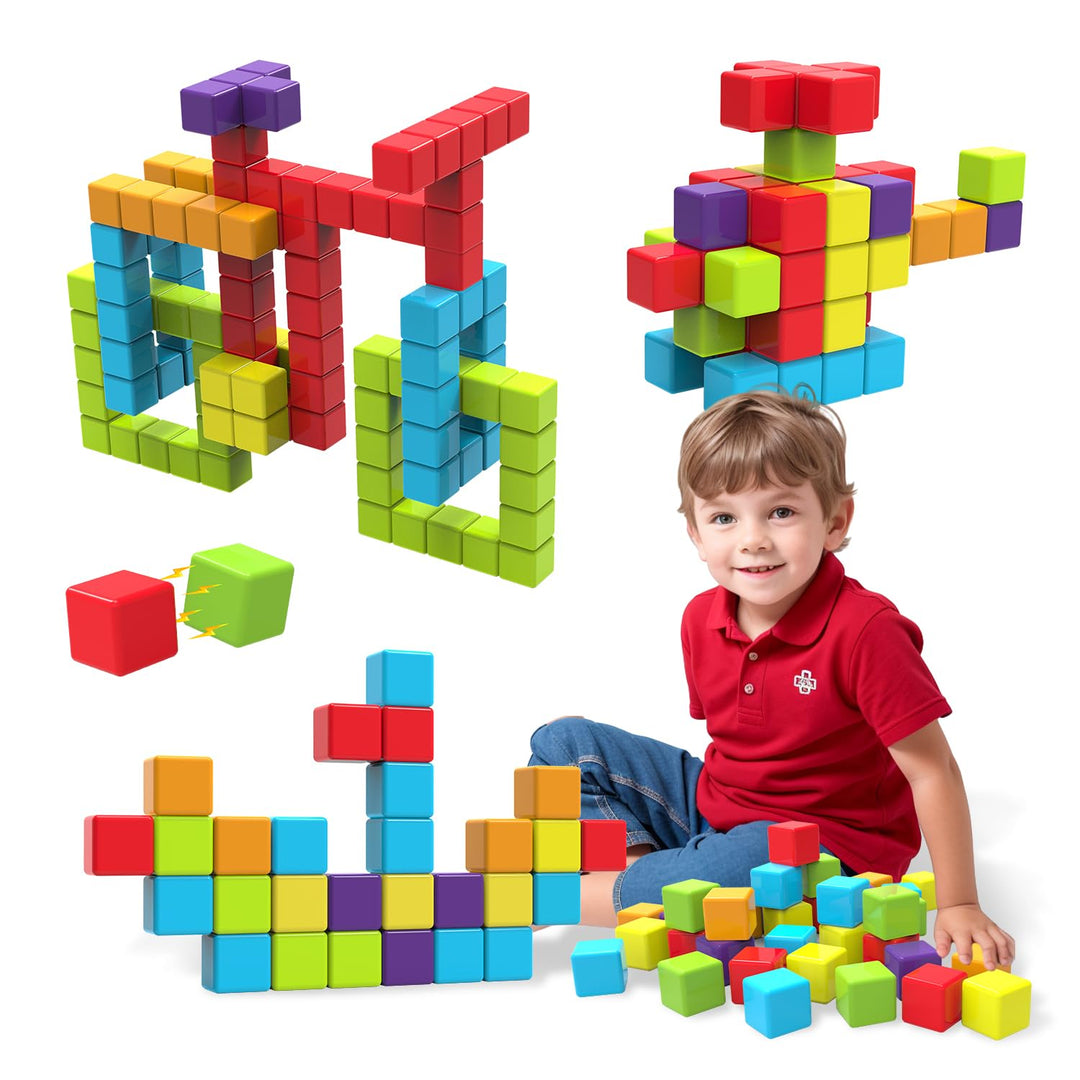 Pairez Toys Magnetische Bausteine, 1,65 Zoll grosse magnetische Stapelwürfel für Kleinkinder, sensor