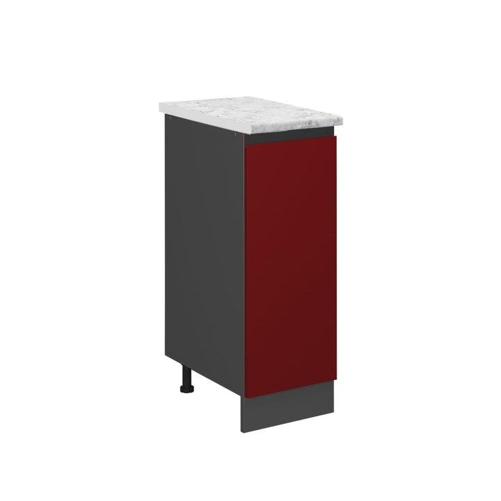 Vicco Apothekerschrank R-Line, Rot/Anthrazit, AP Marmor Rot Apothekerunterschrank 30 cm, AP Marmor,