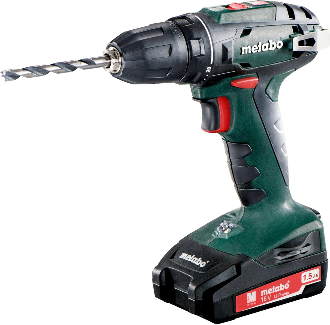 metabo Akku-Bohrschrauber BS 18-18V - 48 Nm Drehmoment, LED-Licht, Gürtelhaken - Kompakt & kraftvoll