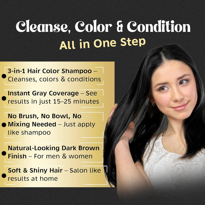 Herbishh Ultimate Hair Color Shampoo Kit (2 Stück Hair Color Shampoo + Argan Hair Mask) für graues H