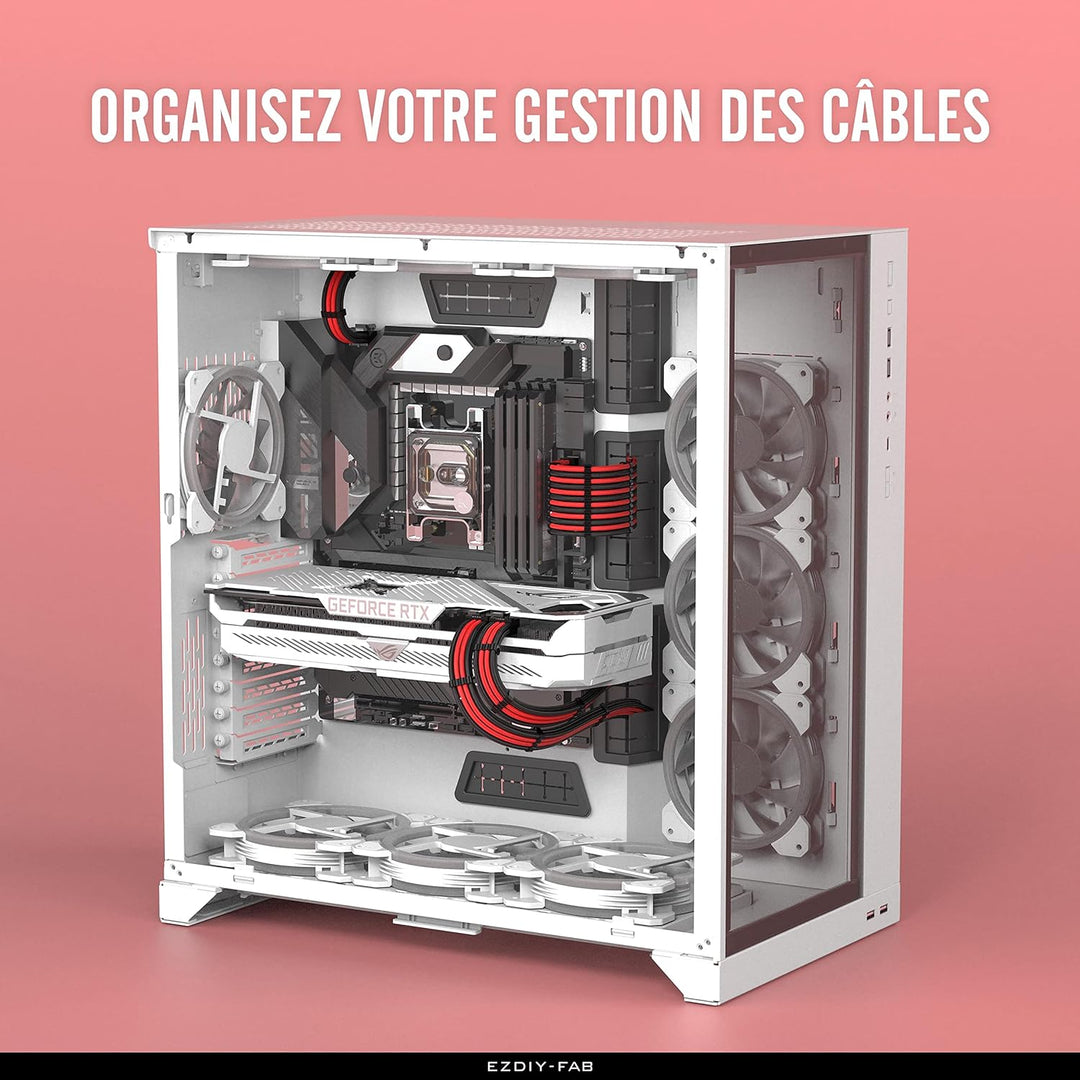 EZDIY-FAB Sleeved Cable Verlängerungskabel für die Stromversorgung, extra gross, 24-polig, 8-polig,