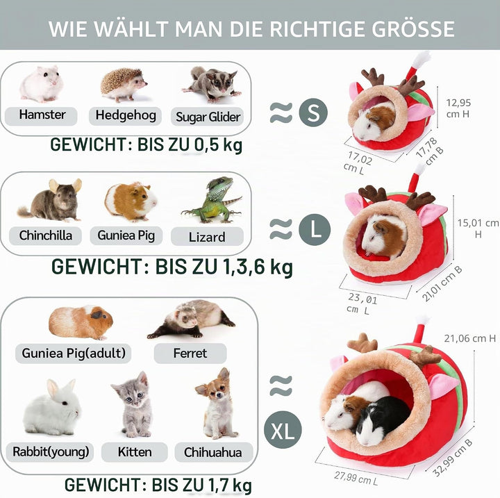 JanYoo Kleintierhöhle für Chinchilla, Igel, Meerschweinchen, Käfigzubehör, Spielzeug, für Bartagame,