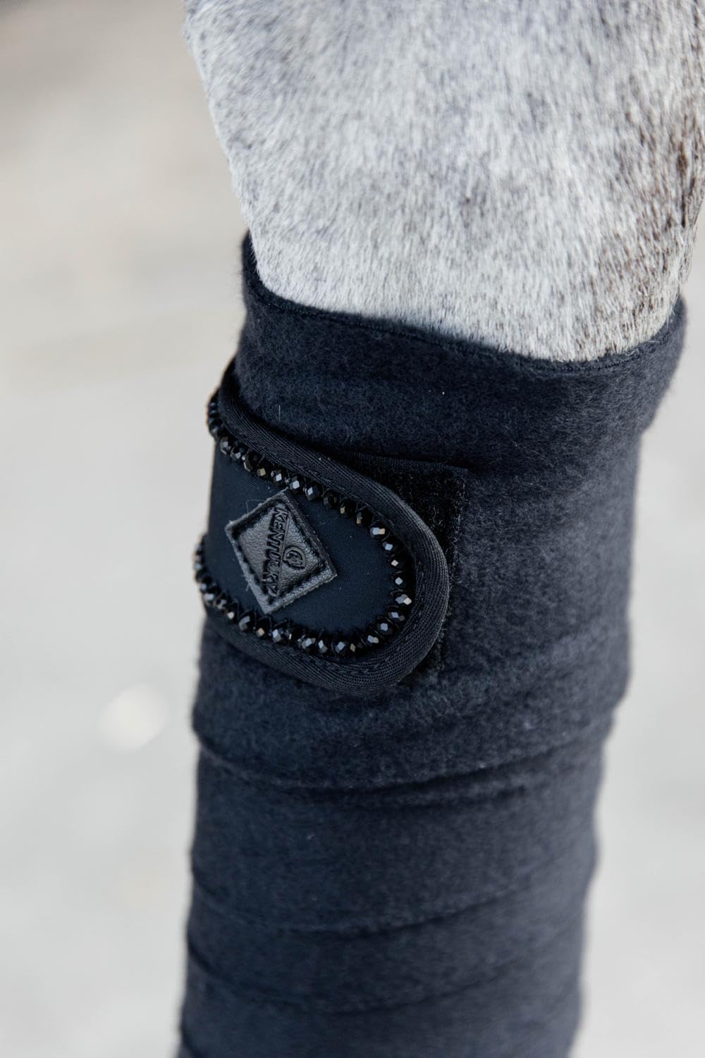 Kentucky Horsewear Polarfleece Pearls Bandagen, Farbe:schwarz, schwarz