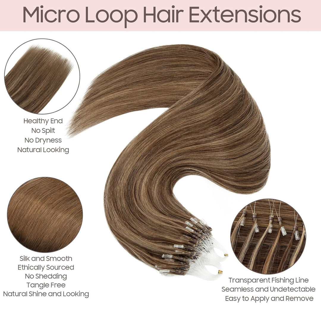Silk-co Microring Extensions Echthaar 0.5g Haarteile Echthaar 100 Strähnen Weich Glatt Haarverlänger