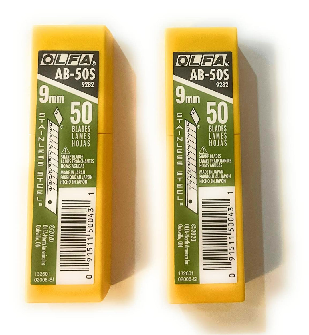 O L F A Olfa 9282 AB-50S Abbrechklinge, 9 mm, Edelstahl, 50 Stück (2er-Pack)