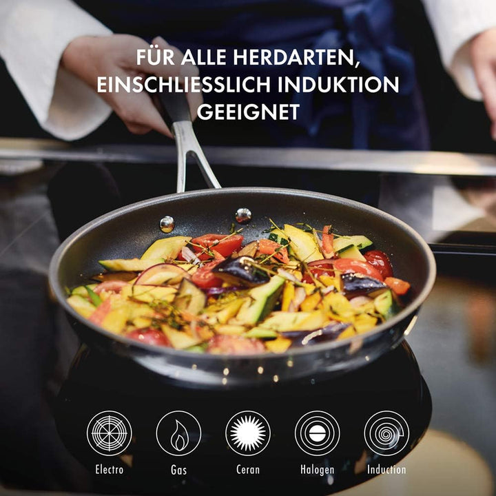 CORNELIA POLETTO BY ZWILLING Kochtopf-Set mit Pfanne, 6-teilig, 4 Deckel, Induktionsgeeignet, Edelst