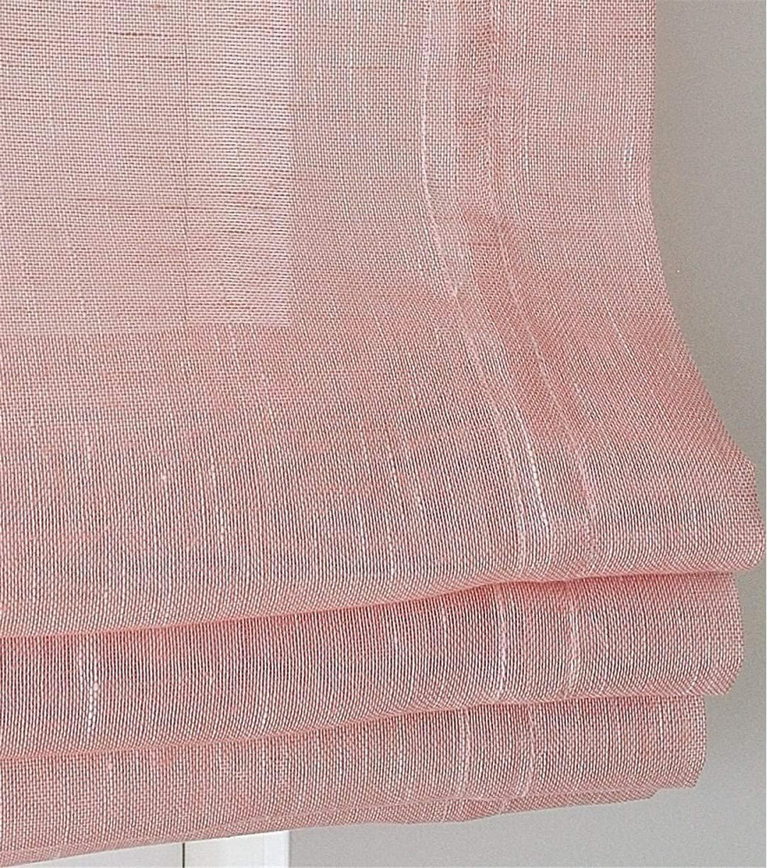 Raffrollo Schlaufenrollo Brondby Rose halbtransparent Breite 120 cm x Höhe 145 cm 120 x 145 cm Rose,