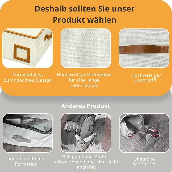 Gabbrielli Home & More Unterbettkommode – 1200D Leinen, faltbar & stabil, Deckel, Reissverschluss, S