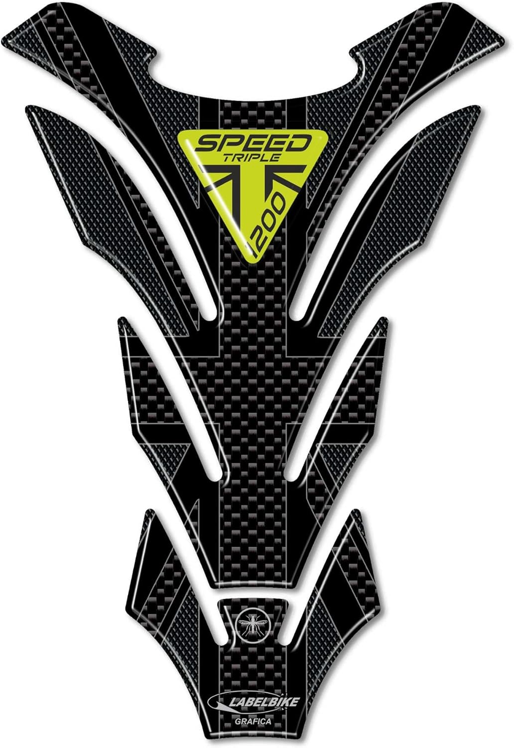 LABELBIKE 3D Aufkleber Motorrad Tankpad kompatibel mit Triumph | Speed Triple 1200 RS 2025, Harzschu