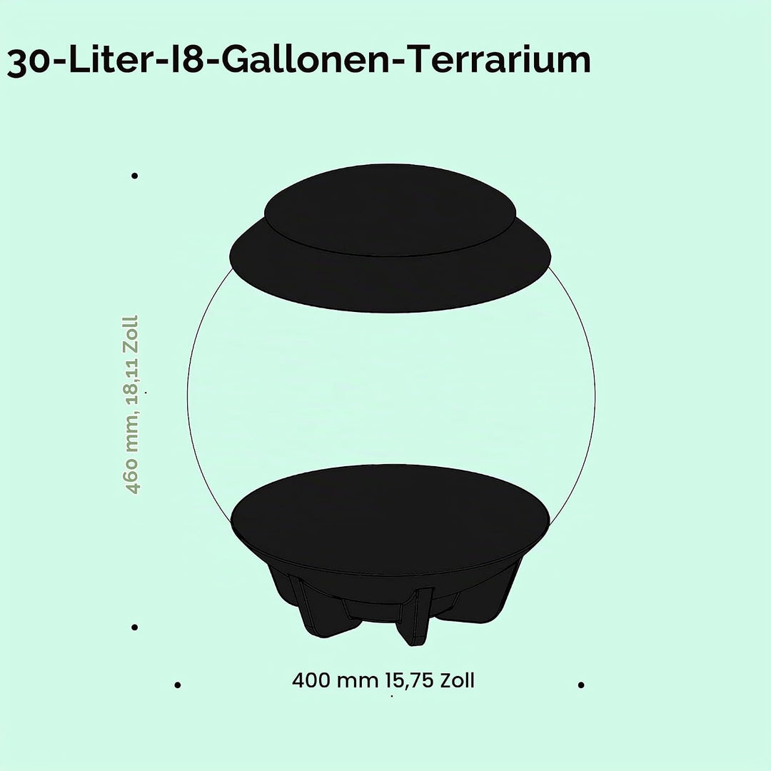 biOrb AIR 30 schwarz - Terrarium mit LED-Beleuchtung / Acryl-Becken zur Pflanzenpflege / für empfind