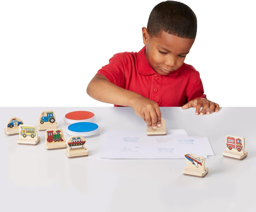 Melissa & Doug My First Wooden Stamp Set - Vehicles | Arts & Crafts | Stamp Sets & Stencils | 4+ | G