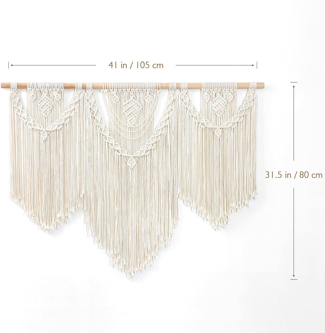 Dremisland Makramee Wandbehang Grosser Boho Gewebter Wandteppich Blatt Quaste Wand Tapisserie Böhmis