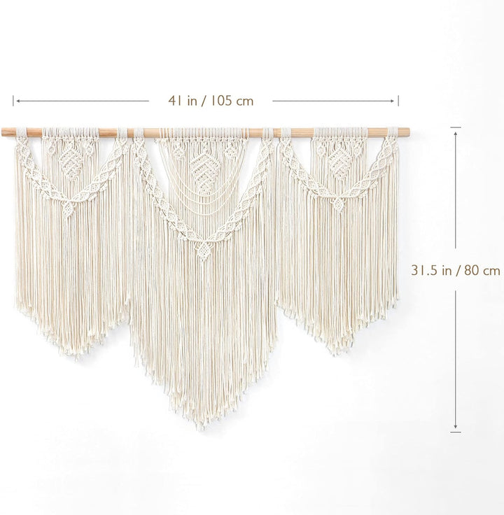 Dremisland Makramee Wandbehang Grosser Boho Gewebter Wandteppich Blatt Quaste Wand Tapisserie Böhmis