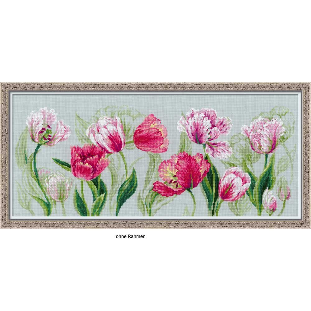 RIOLIS Spring Tulips Cross Stitch kit, Baumwolle, multi-color, 70 x 30 x 0,1 cm