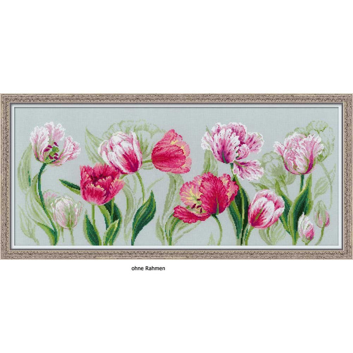 RIOLIS Spring Tulips Cross Stitch kit, Baumwolle, multi-color, 70 x 30 x 0,1 cm