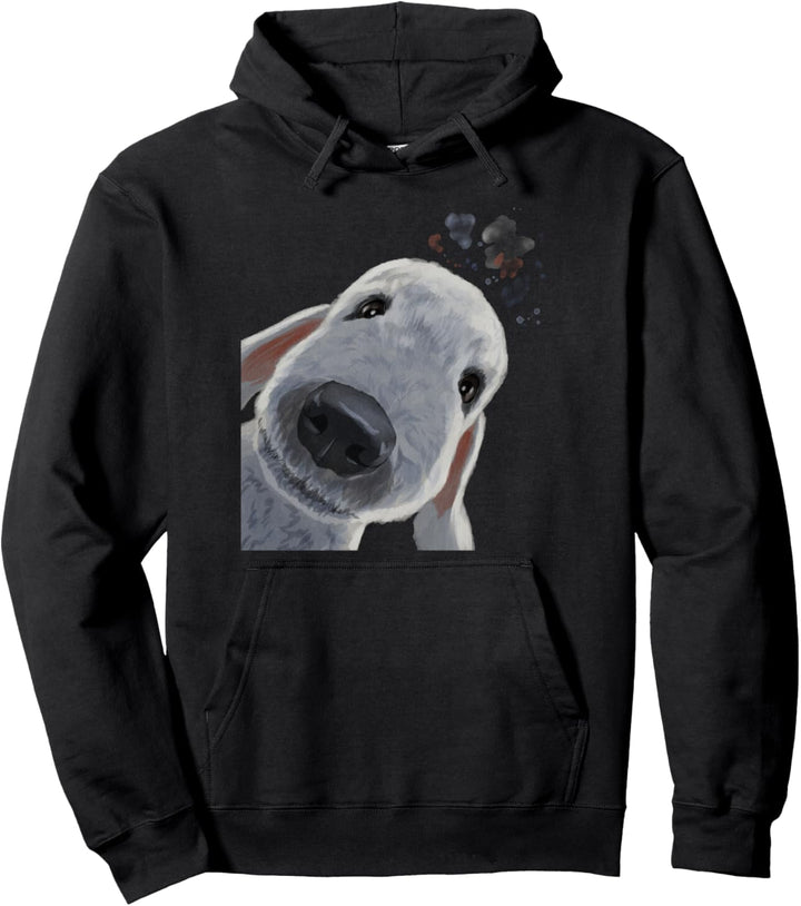 Neugieriger Hund Bedlington Terrier Pullover Hoodie