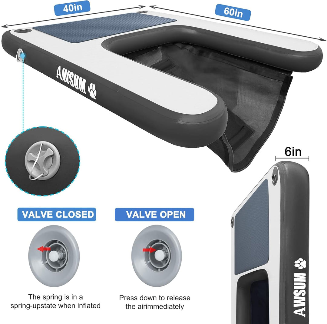 AWSUM 1.5M Aufblasbare Hunde Wasserrampe Aufblasbar Dog Ramp Hunderampe Hundeboot Rampe Air Ramp for