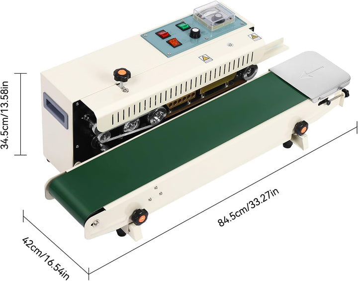 Plastic Bag Band Sealing Machine Sealer, 500W 0-12 m/min FR900 Horizontal Automatic Plastic Bag Seal
