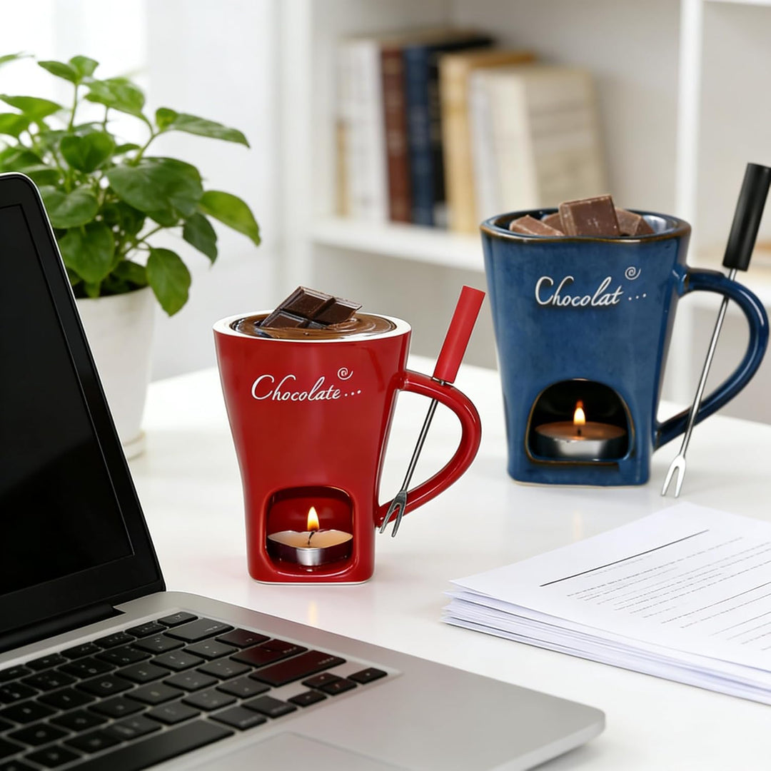Schokoladenfondue Tasse Schoko Fondueset Fondue Tasse Schokofondue Teelicht Schokofondue Mit Gabeln